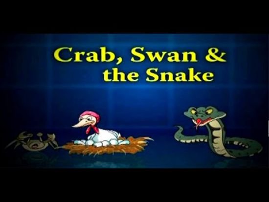 Crab, Swan And The Snake - English kids stories